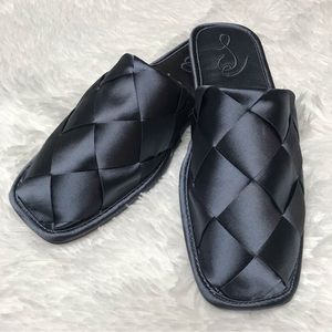 Sam Edelman Rhys Woven Blue Satin Mule 7.5 NWB